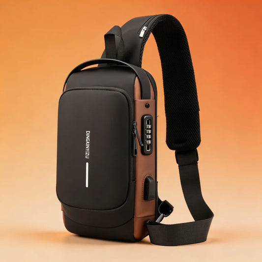 Shoulder Bag with USB Charging – Waterproof Smart Anti-Theft Crossbody Sling Bag