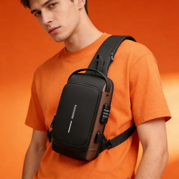 Shoulder Bag with USB Charging – Waterproof Smart Anti-Theft Crossbody Sling Bag