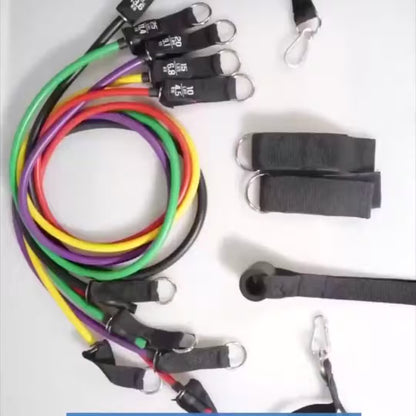 11-Piece Gym Power Resistance Bands Set – Full Body Workout Fitness Kit